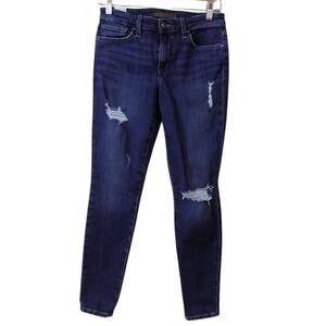 Joe's‎ Jeans Women 4 Blue Mary Dark Wash Mid Rise Denim Ankle Distressed Grunge